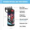 imageTHERMOS FUNTAINER Water Bottle with Straw  12 Ounce  Kids Stainless Steel Vacuum Insulated Water Bottle with Lid SpiderManSpiderMan