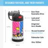 imageTHERMOS FUNTAINER Water Bottle with Straw  12 Ounce  Kids Stainless Steel Vacuum Insulated Water Bottle with Lid SpiderManSuper Mario Brothers