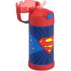 imageTHERMOS FUNTAINER Water Bottle with Straw  12 Ounce  Kids Stainless Steel Vacuum Insulated Water Bottle with Lid SpiderManSuperman
