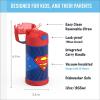 imageTHERMOS FUNTAINER Water Bottle with Straw  12 Ounce  Kids Stainless Steel Vacuum Insulated Water Bottle with Lid SpiderManSuperman