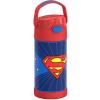 imageTHERMOS FUNTAINER Water Bottle with Straw  12 Ounce  Kids Stainless Steel Vacuum Insulated Water Bottle with Lid SpiderManSuperman