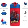 imageZak Designs Marvel SpiderMan Kids Spout Cover and Builtin Carrying Loop Made of Plastic LeakProof Water Bottle Design 16 oz BPAFreeSpiderman