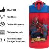 imageZak Designs Marvel SpiderMan Kids Spout Cover and Builtin Carrying Loop Made of Plastic LeakProof Water Bottle Design 16 oz BPAFreeSpiderman