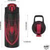 imageZak Designs Marvel SpiderMan Water Bottle for Travel and At Home 19 oz Vacuum Insulated Stainless Steel with Locking Spout Cover BuiltIn Carrying Loop LeakProof Design Miles MoralesMarvel SpiderMan