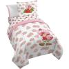 imageJay Franco Marvel Spiderman Webtastic 5 Piece Twin Size Bed Set  Includes Reversible Comforter ampamp Sheet Set  Super Soft Kids Bedding Fade Resistant Microfiber Official Marvel ProductPink  Strawberry Shortcake