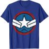 imageMarvel Captain America Brave New World Distressed Star Logo TShirtRoyal Blue
