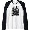 imageMarvel Thunderbolts Topographic Map Group Shot Raglan Baseball TeeBlackWhite