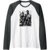 imageMarvel Thunderbolts Topographic Map Group Shot Raglan Baseball TeeDark Heather GreyWhite