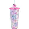 imageSilver Buffalo Marvel Avengers SpiderMan Plastic Cold Cup with Lid and Straw Topper 24 OuncesLilo and Stitch and Angel Love Iridescent