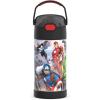imageTHERMOS FUNTAINER Water Bottle with Straw  12 Ounce  Kids Stainless Steel Vacuum Insulated Water Bottle with Lid SpiderManAvengers