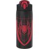 imageZak Designs Marvel SpiderMan Water Bottle for Travel and At Home 19 oz Vacuum Insulated Stainless Steel with Locking Spout Cover BuiltIn Carrying Loop LeakProof Design Miles MoralesMarvel SpiderMan