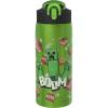 imageZak Designs Marvel SpiderMan Water Bottle for Travel and At Home 19 oz Vacuum Insulated Stainless Steel with Locking Spout Cover BuiltIn Carrying Loop LeakProof Design Miles MoralesMinecraft