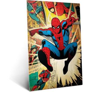 imageDisplate Metal Poster SpiderMan  Marvel Silver Age  Easy Magnetic Mounting  Collectible Superhero Gifts for Comics Fans  Wall Art Room Decor Bedroom Posters  126x177 in177L x 126W