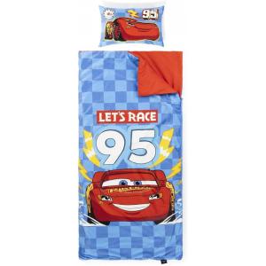 imageJay Franco Kids Slumber Bag and Pillow  54 x 27 Inch Comfy Indoor Sleeping Bag for School and Sleepovers 2 Piece Set Blue  SpidermanBlue  Cars