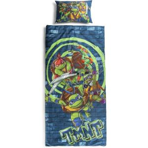 imageJay Franco Kids Slumber Bag and Pillow  54 x 27 Inch Comfy Indoor Sleeping Bag for School and Sleepovers 2 Piece Set Blue  SpidermanBlue  Teenage Mutant Ninja Turtles