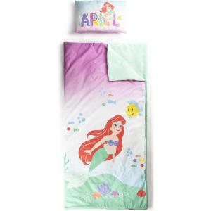 imageJay Franco Kids Slumber Bag and Pillow  54 x 27 Inch Comfy Indoor Sleeping Bag for School and Sleepovers 2 Piece Set Blue  SpidermanMulti  the Little Mermaid