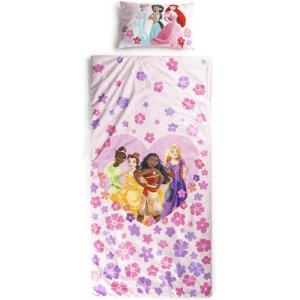 imageJay Franco Kids Slumber Bag and Pillow  54 x 27 Inch Comfy Indoor Sleeping Bag for School and Sleepovers 2 Piece Set Blue  SpidermanPink  Princess
