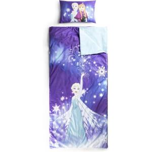 imageJay Franco Kids Slumber Bag and Pillow  54 x 27 Inch Comfy Indoor Sleeping Bag for School and Sleepovers 2 Piece Set Blue  SpidermanPurple  Frozen