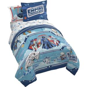 imageJay Franco Marvel Spiderman Webtastic 5 Piece Twin Size Bed Set  Includes Reversible Comforter ampamp Sheet Set  Super Soft Kids Bedding Fade Resistant Microfiber Official Marvel ProductBlue  Star Wars