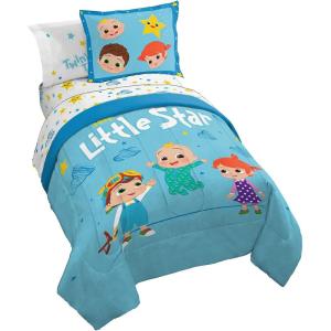 imageJay Franco Marvel Spiderman Webtastic 5 Piece Twin Size Bed Set  Includes Reversible Comforter ampamp Sheet Set  Super Soft Kids Bedding Fade Resistant Microfiber Official Marvel ProductBlue  Cocomelon