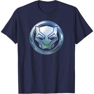 imageMarvel Black Panther Wakanda Forever Metal Panther Logo TShirtNavy Blue