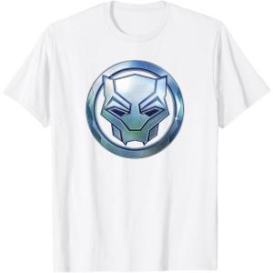 imageMarvel Black Panther Wakanda Forever Metal Panther Logo TShirtWhite