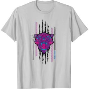 imageMarvel Black Panther Wakanda Forever Movie Panther Slash TShirtSilver Grey