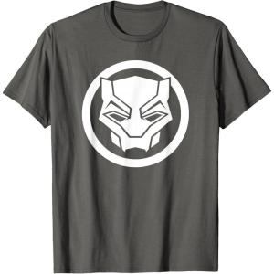 imageMarvel Black Panther Wakanda Forever Simple Panther Logo TShirtAsphalt Grey