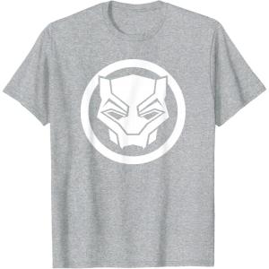 imageMarvel Black Panther Wakanda Forever Simple Panther Logo TShirtHeather Grey