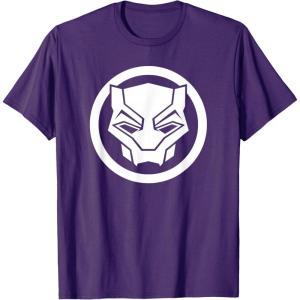 imageMarvel Black Panther Wakanda Forever Simple Panther Logo TShirtPurple