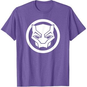 imageMarvel Black Panther Wakanda Forever Simple Panther Logo TShirtPurple Heather