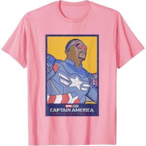 imageMarvel Captain America Brave New World Cap Face Poster TShirtPink