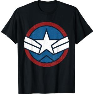 imageMarvel Captain America Brave New World Distressed Star Logo TShirtBlack