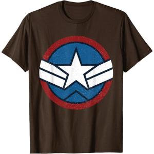 imageMarvel Captain America Brave New World Distressed Star Logo TShirtBrown
