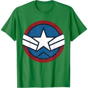 imageMarvel Captain America Brave New World Distressed Star Logo TShirtKelly Green
