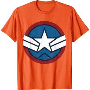 imageMarvel Captain America Brave New World Distressed Star Logo TShirtOrange