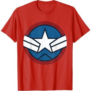 imageMarvel Captain America Brave New World Distressed Star Logo TShirtRed