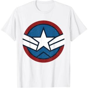imageMarvel Captain America Brave New World Distressed Star Logo TShirtWhite