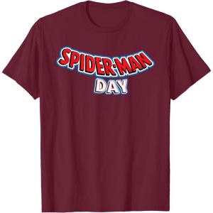 imageMarvel SpiderMan Day August 1 Official Logo TShirtBurgundy