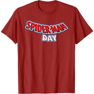 imageMarvel SpiderMan Day August 1 Official Logo TShirtCranberry Red