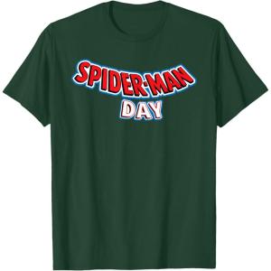 imageMarvel SpiderMan Day August 1 Official Logo TShirtDark Green