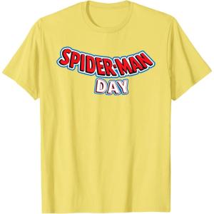 imageMarvel SpiderMan Day August 1 Official Logo TShirtLemon Yellow