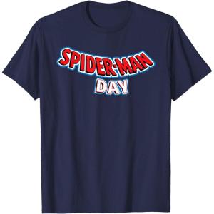 imageMarvel SpiderMan Day August 1 Official Logo TShirtNavy Blue