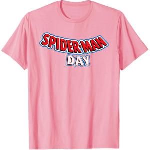 imageMarvel SpiderMan Day August 1 Official Logo TShirtPink