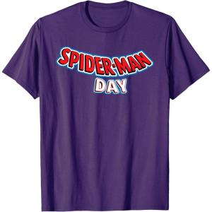 imageMarvel SpiderMan Day August 1 Official Logo TShirtPurple