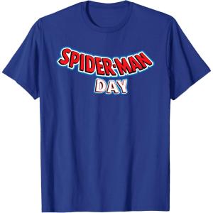 imageMarvel SpiderMan Day August 1 Official Logo TShirtRoyal Blue