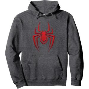 imageMarvel SpiderMan Miles Morales Game Spider Icon Pullover HoodieDark Heather Grey
