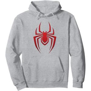 imageMarvel SpiderMan Miles Morales Game Spider Icon Pullover HoodieHeather Grey