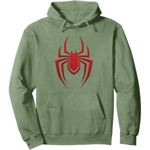 imageMarvel SpiderMan Miles Morales Game Spider Icon Pullover HoodieSage Green