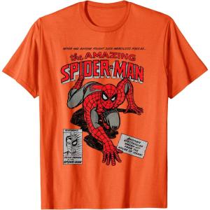imageMarvel SpiderMan Retro Comic TShirtOrange